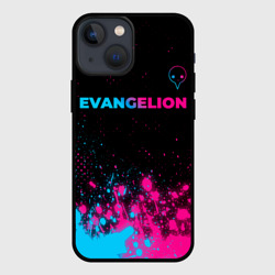 Чехол для iPhone 13 mini Evangelion - neon gradient: символ сверху