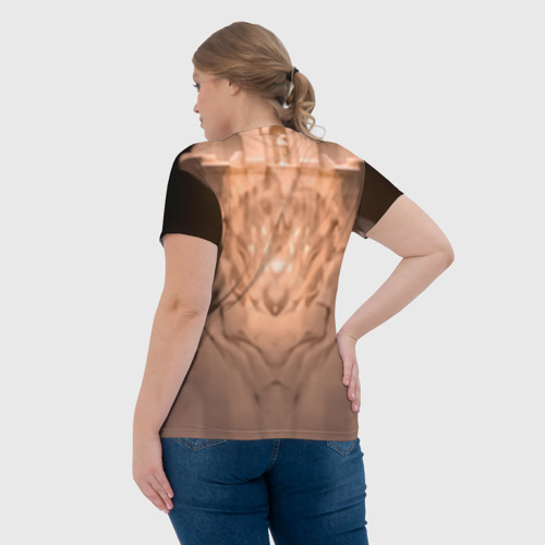 Женская футболка 3D Девушка блондинка мраморный бюст, цвет 3D печать - фото 7