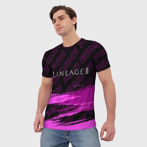 Мужская футболка 3D с принтом Lineage 2 pro gaming: символ сверху, фото на моделе #1