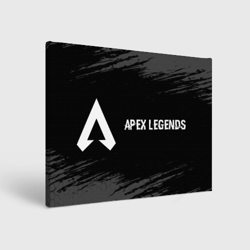 Холст прямоугольный Apex Legends glitch на темном фоне: надпись и символ, цвет 3D печать