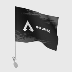 Флаг для автомобиля Apex Legends glitch на темном фоне: надпись и символ