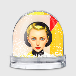 Игрушка Снежный шар Девушка с жёлтыми волосами конструктивизм