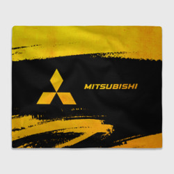 Mitsubishi - gold gradient: надпись и символ – Плед 3D с принтом купить со скидкой в -14%