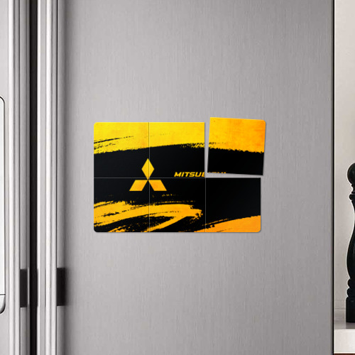 Магнитный плакат 3Х2 Mitsubishi - gold gradient: надпись и символ - фото 4