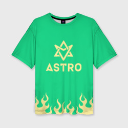 Женская футболка oversize 3D Astro fire