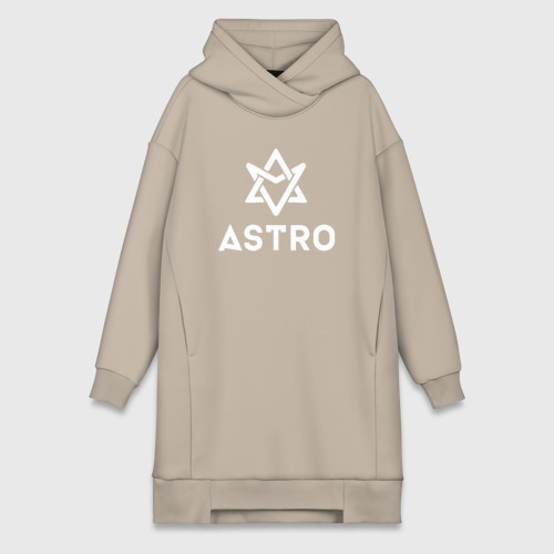 Платье-худи хлопок Astro logo, цвет миндальный