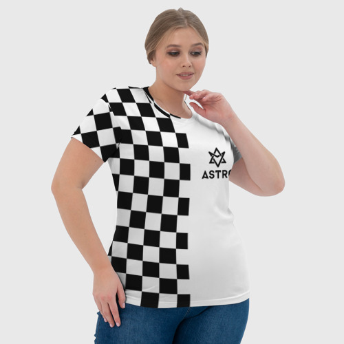 Женская футболка 3D Астро шахматка, цвет 3D печать - фото 6