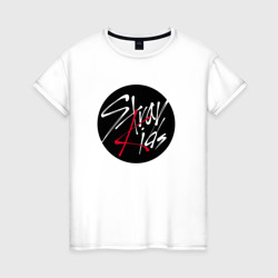 Stray Kids logo – Женская футболка хлопок с принтом купить со скидкой в -20%