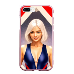 Чехол для iPhone 7Plus/8 Plus матовый Девушка блондинка в спортивном костюме