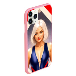 Чехол для iPhone 11 Pro Max матовый Девушка блондинка в спортивном костюме - фото 2