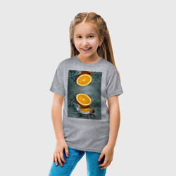 Детская футболка хлопок Сочный апельсин в разрезе - фото 2
