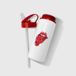 Бутылка для воды с трубочкой The Rolling Stones tongue band - фото 2