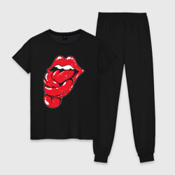 Женская пижама хлопок The Rolling Stones tongue band