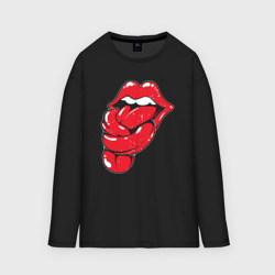 Женский лонгслив oversize хлопок The Rolling Stones tongue band