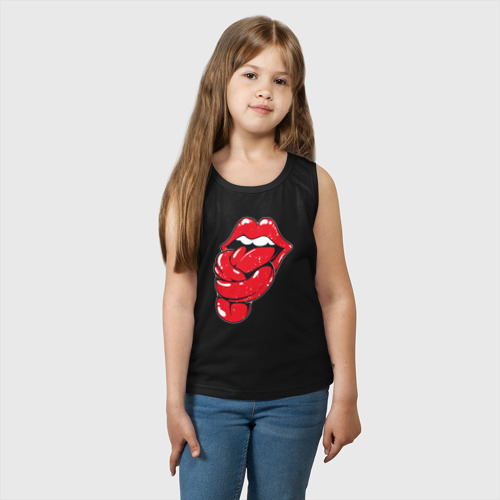 Детская майка хлопок The Rolling Stones tongue band, цвет черный - фото 3
