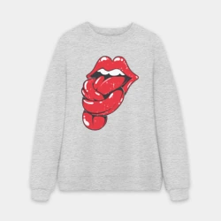 Мужской свитшот oversize без начеса хлопок The Rolling Stones tongue band