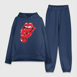 Женский костюм хлопок Oversize The Rolling Stones tongue band