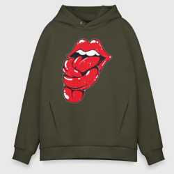 Мужское худи Oversize хлопок The Rolling Stones tongue band