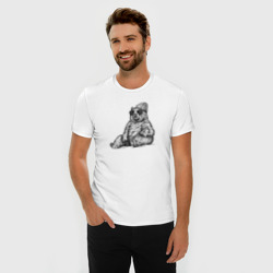Мужская футболка хлопок Slim Медведь на чиле - фото 2