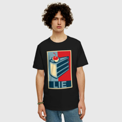 Мужская футболка хлопок Oversize Lie pie - фото 2