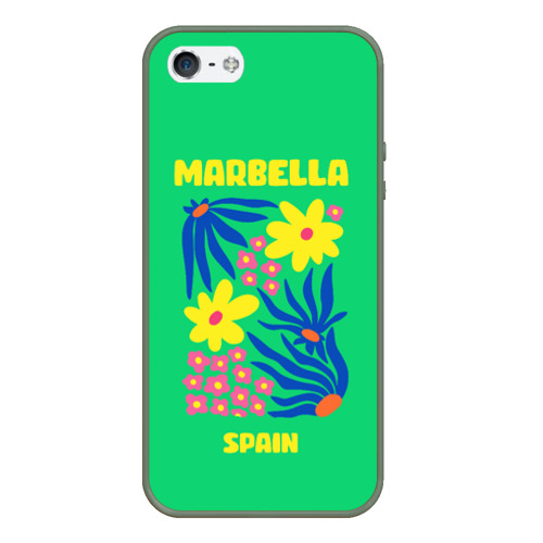 Чехол для iPhone 5/5S матовый Марбелья - Испания, цвет темно-зеленый
