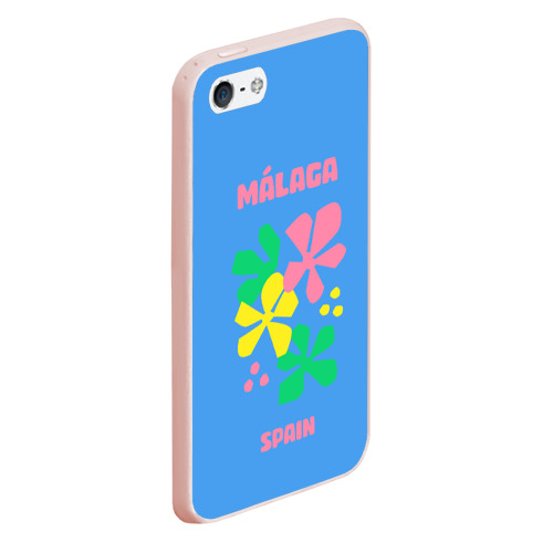 Чехол для iPhone 5/5S матовый Малага - Испания, цвет светло-розовый - фото 3