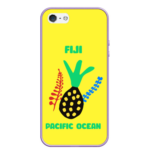 Чехол для iPhone 5/5S матовый Фиджи - Тихий океан, цвет светло-сиреневый