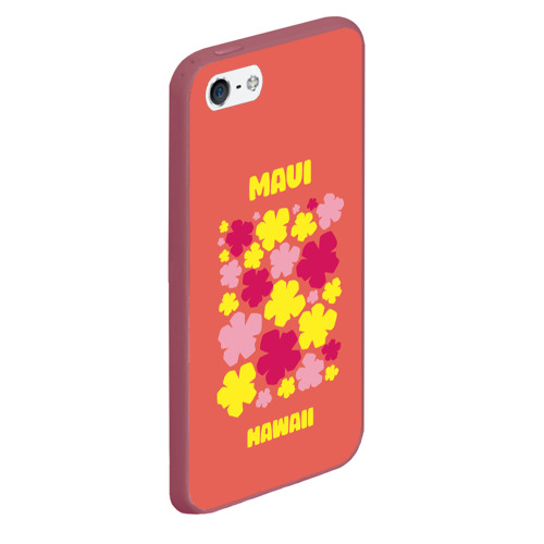 Чехол для iPhone 5/5S матовый Мауи - Гавайи, цвет малиновый - фото 3