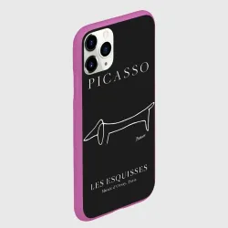 Чехол для iPhone 11 Pro матовый Собака на черном - Пабло Пикассо - фото 2
