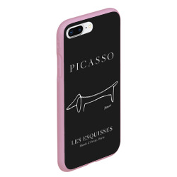 Чехол для iPhone 7Plus/8 Plus матовый Собака на черном - Пабло Пикассо - фото 2