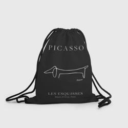 Рюкзак-мешок 3D Собака на черном - Пабло Пикассо