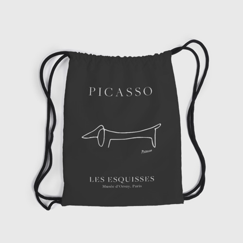Рюкзак-мешок 3D Собака на черном - Пабло Пикассо - фото 6