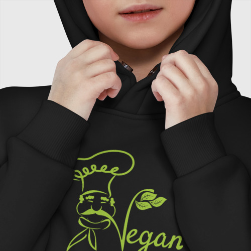 Детское худи Oversize хлопок Vegan cook, цвет черный - фото 7