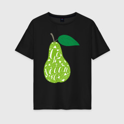 Женская футболка хлопок Oversize Vegan pear