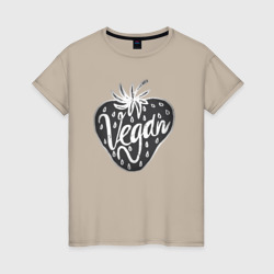Женская футболка хлопок Vegan strawberry