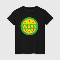 Женская футболка хлопок Vegan pizza