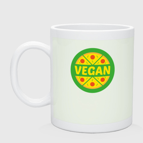 Кружка керамическая с принтом Vegan pizza, вид спереди #2