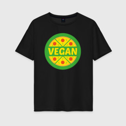 Женская футболка хлопок Oversize Vegan pizza