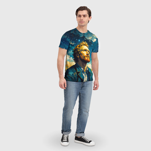 Мужская футболка 3D Прекрасный Винсент Ван Гог, цвет 3D печать - фото 5