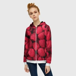 Женская толстовка 3D на молнии Малина - паттерн - фото 2