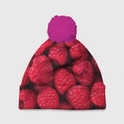 Шапка 3D c помпоном Малина - паттерн