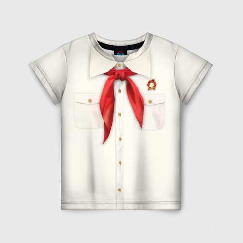 Детская футболка 3D Пионер с галстуком, цвет 3D печать