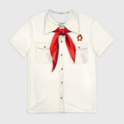 Мужская футболка 3D Пионер с галстуком