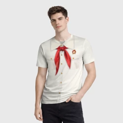 Мужская футболка 3D Пионер с галстуком - фото 2