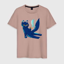 Уставший кот – Мужская футболка хлопок с принтом купить со скидкой в -20%