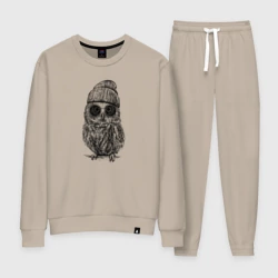 Женский костюм хлопок Сова на стиле