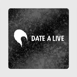 Магнит виниловый Квадрат Date A Live glitch на темном фоне: надпись и символ