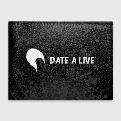 Обложка для студенческого билета Date A Live glitch на темном фоне: надпись и символ