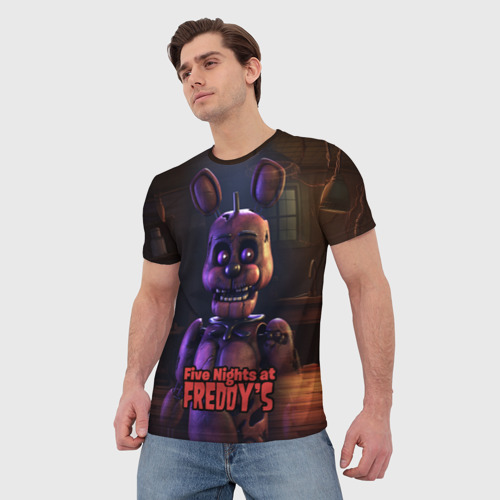 Мужская футболка 3D Five     Nights at Freddys  Bonnie, цвет 3D печать - фото 3