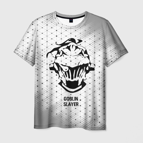 Мужская футболка с принтом Goblin Slayer glitch на светлом фоне, вид спереди №1